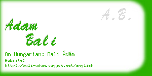 adam bali business card